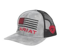 ARIAT Men's Heathered Grey 6-Panel SB w Embr. Flag