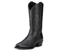 ARIAT Men's Heritage R Toe Western Boot, Black Deertan, 12 Wide