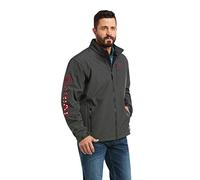ARIAT Men's Logo 2.0 Softshell Jacket Coat, Char/Americana, M
