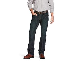 ARIAT Men's M5 Rebar Slim Straight Cut Stretch Jean, Blackstone, 36x38