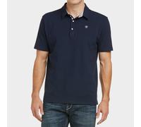 Ariat Men's Medal Short Sleeved Polo, Navy S