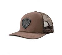 ARIAT Men's Metal Shield Cap, Snapback, Structured, Mesh Back, One Size, Brown, One size