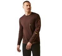 ARIAT Men's MNS Rebar Wrkmn Lg Ls T-sh Cfe Bn/Cml Cf Shirt, Coffee Bean/Carmel Cafe, XXL