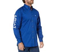 ARIAT Men's MNS Team Logo Twill FTD Ls Shrt Ultm/Wht, Ultramarine/White, Large