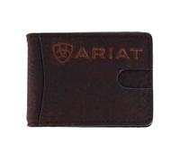 Ariat Men's Money Clip and Bifold Wallet, Brown
