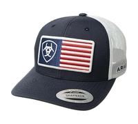 ARIAT Men's Shield Flag Center Patch Mesh Cap, Blue, One Size