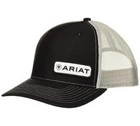 ARIAT Men's Offset Name Patch Mesh Back Cap, Black, One Size