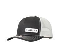 ARIAT Men's Offset Name Patch Mesh Back Cap, Black, One Size