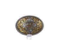 Ariat Men's Oval Floral Filigree Belt Buckle, Silver, Gold, OS