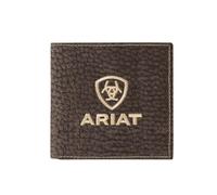 ARIAT Men's Pebbled Bull Hide Leather Wallet Collection - Bifold & Trifold Styles, Brown