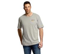 ARIAT Men's Rebar Cotton Strong Logo T-Shirt Work Utility Tee, Heather Grey, XL