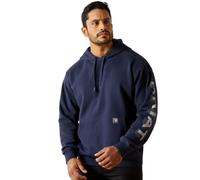 ARIAT Mens Rebar Lightweight Logo Hoodie Nvyh/aloy