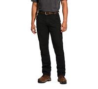ARIAT Men's Rebar M4 Low Rise Durastretch Made Tough Double Front Stackable Straight Leg Pant Black Size 33W X 34L