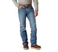 ARIAT Men's Rebar M4 Slim Fit Durastretch Straight Leg Jean Low Rise Boot Cut, Maritime, 38W x 30L