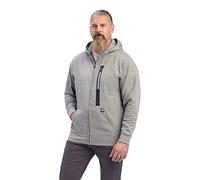 ARIAT Men's Rebar Workman Full Zip Hoodie Sweater, Heather Grey, XXL