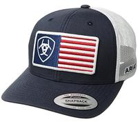 ARIAT Men's Shield Flag Center Patch Mesh Cap, Blue, One Size