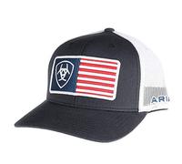 ARIAT Men's Shield Flag Center Patch Mesh Cap, Blue, One Size