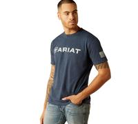 Ariat Men's Shield Flag T-Shirt, Navy Heather, XXL