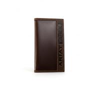 ARIAT Men's Smooth Inlay Work Rodeo Wallet, RFID Blocking, Two-Tone Leather, Brown, One Size, Western