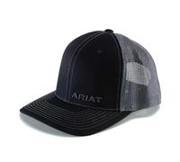 ARIAT Men's Solid Black Corner Brand Baseball Cap, One Size