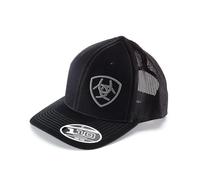 ARIAT Men's Solid Black Corner Logo Baseball Cap, One Size