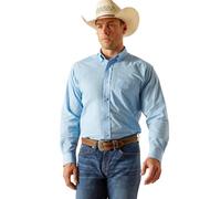 Ariat Men's Solid Slub Classic Fit Shirt, Coast Azure Blue, Medium