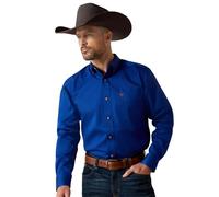 ARIAT Men's Solid Twill Classic Fit Shirt Long Sleeve Western Button, Ultramarine, XXL