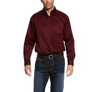 ARIAT Men's Solid Twill Classic Long Sleeve Shirt (XXX-Large), Chili, 3XL