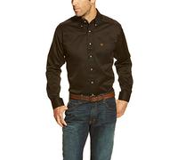 ARIAT Men's Solid Twill Shirt-dotd, Black, S