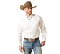 ARIAT Men's Solid Twill Shirt-dotd, White, Medium