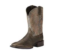ARIAT Men's Sport Wide Square Toe Western Boot, Fiddle Brown/Powder Brown, 9.5 UK