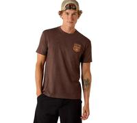 ARIAT Men's Stripe Patriotic Badge T-Shirt, Brown Heather, Medium