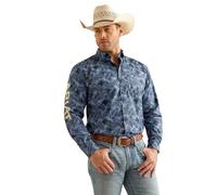 Ariat Men's Team Garett Classic Fit Shirt, Blue, XXL