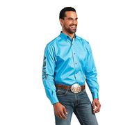 ARIAT Men's Team Logo Twill Classic Fit Shirt, Riveria/Leather Tool, XXL