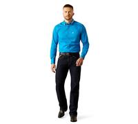 Ariat Men's Team Logo Twill Fitted Shirt, Blue/Dark Blue, Medium