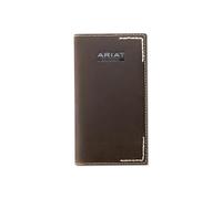 ARIAT Men's Thick Stitch Work Rodeo Wallet, RFID Blocking, Genuine Leather, Brown