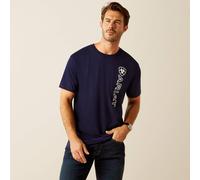 Ariat Mens Vertical Logo Short Sleeved T Shirt - Blue - Size: X Large