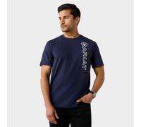 ARIAT Vertical Logo Mens T-Shirt - Navy Blue