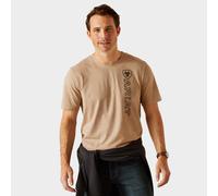 Ariat Men's Vertical Logo Short Sleeved Top, Oatmeal M