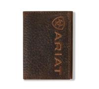 Ariat Men's Wallet, Large Logo, Bull Hide, Leather, Trifold