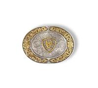 ARIAT Men's Western Belt Buckle - Floral Flag Pattern Cowboy Belt Buckle, Oval, One size