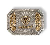 ARIAT Men's Western Belt Buckle - Floral Flag Pattern Cowboy Belt Buckle, Rectangle, One size