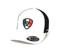 ARIAT Men's White Snapback Flexfit Shield Logo Cap, White, Large