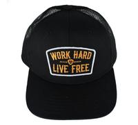 ARIAT Men's Work Hard Live Free Mesh Back Trucker Hat, Black