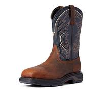 ARIAT Men's Workhog XT Cottonwood Work Boot Western Boot, Oiled Brown Rowdy Midnight Blue, 15 Big Kid