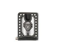 ARIAT Money Clip Diamond Lace Southwest Fabric Wallet, Black, Black, One Size