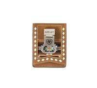 ARIAT Money Clip Southwest Diamond Lace Wallet, Brown, Brown, One size