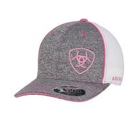 ARIAT Offset Shield Mesh Cap Grey | Flexfit 110 snapback, adjustable closure, structured crown, suited for casual western wear