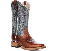 Ariat Prime Time Modern Mid Calf Pull On Womens Boots In Brown Blue UK 3 - 9