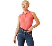 ARIAT Prix 3.0 Womens Sleeveless Polo Shirt - Coral Paradise Large